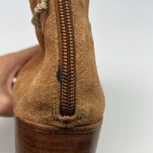 Soludos - Venetian Brown Suede Ankle Zip Heeled Pointed Toe Bootie Size 9.5 - Picture 15 of 16